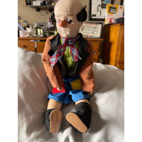 1950s Baby Barry’s Emmett Kelly Willie The Clown Hobo Doll Action Figure 16” - Picture 12 of 13